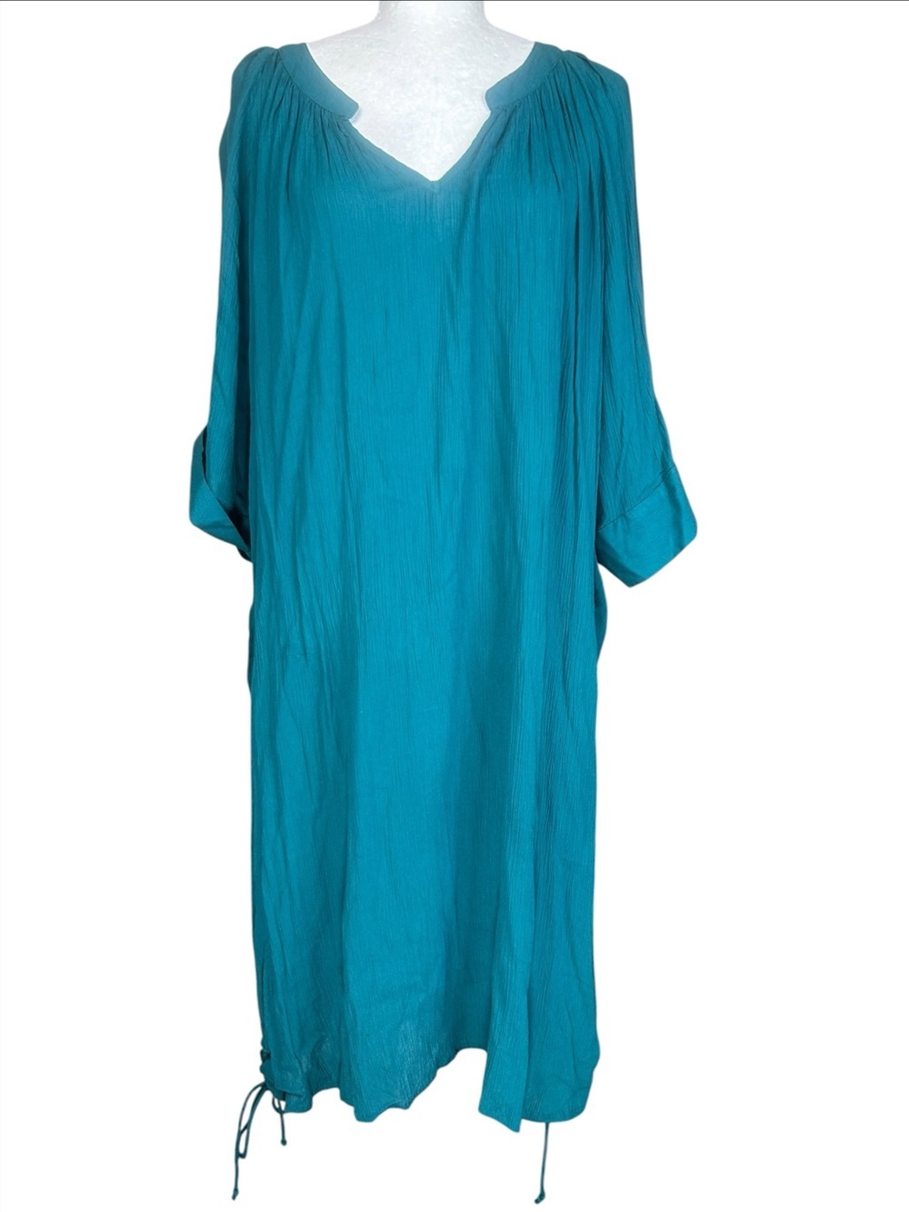 Swimsuits For All Gauze Cover Up Kaftan Dress 18/20 Drawstring Sides